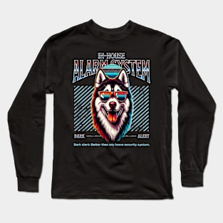 Bark Alert Siberian Husky Dog Long Sleeve T-Shirt